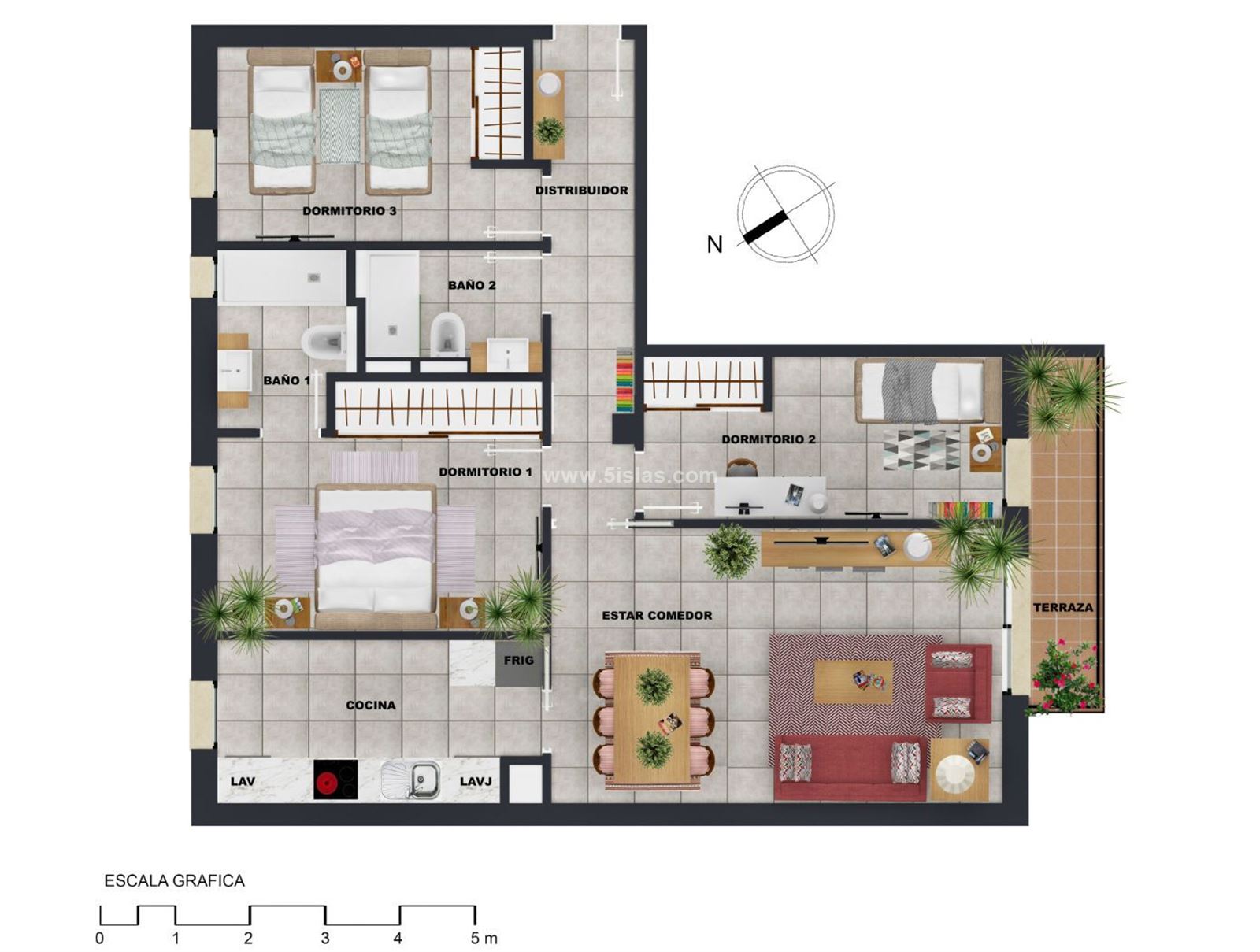 Vivienda de nueva construcción con terraza, parking y trastero